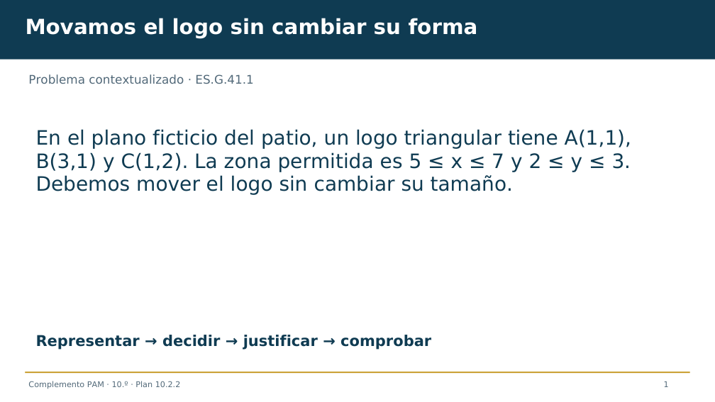 Diapositiva 1 del complemento: Movamos el logo sin cambiar su forma