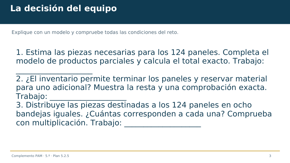 Diapositiva 3 del complemento: Una reserva exacta para los mosaicos