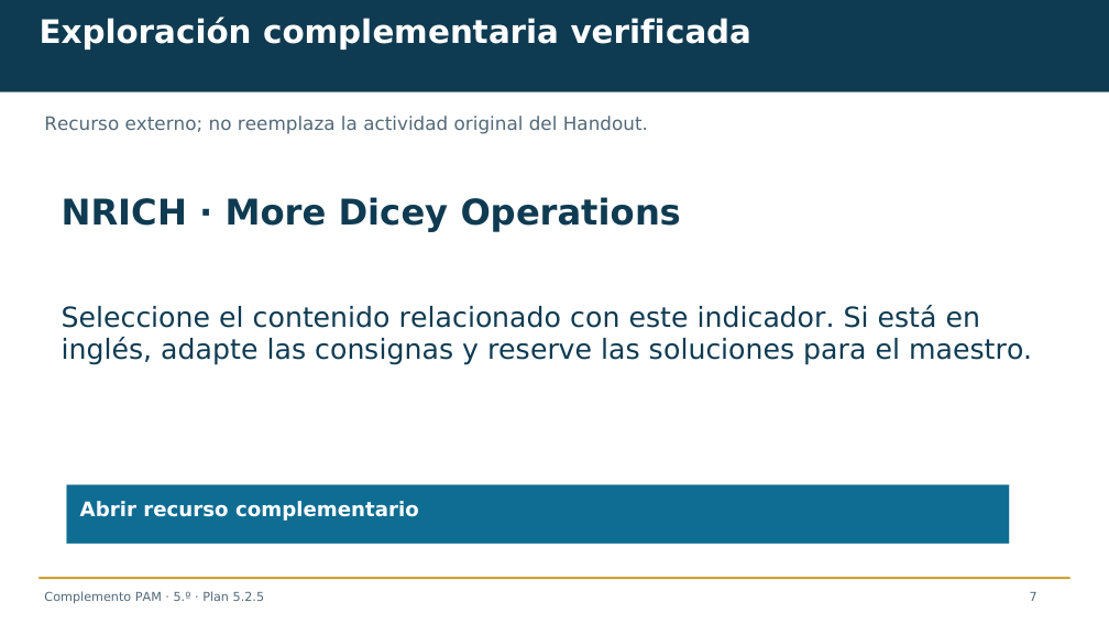 Diapositiva 7 del complemento: Una reserva exacta para los mosaicos