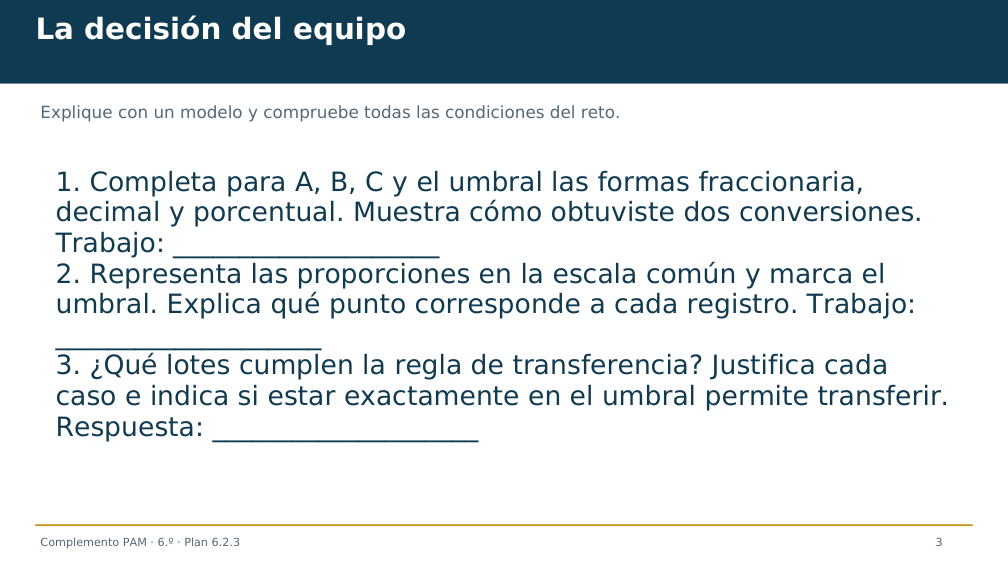 Diapositiva 3 del complemento: Tres registros para una misma condición