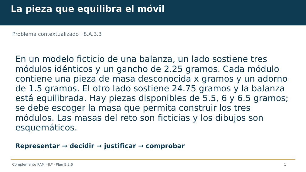 Diapositiva 1 del complemento: La pieza que equilibra el móvil